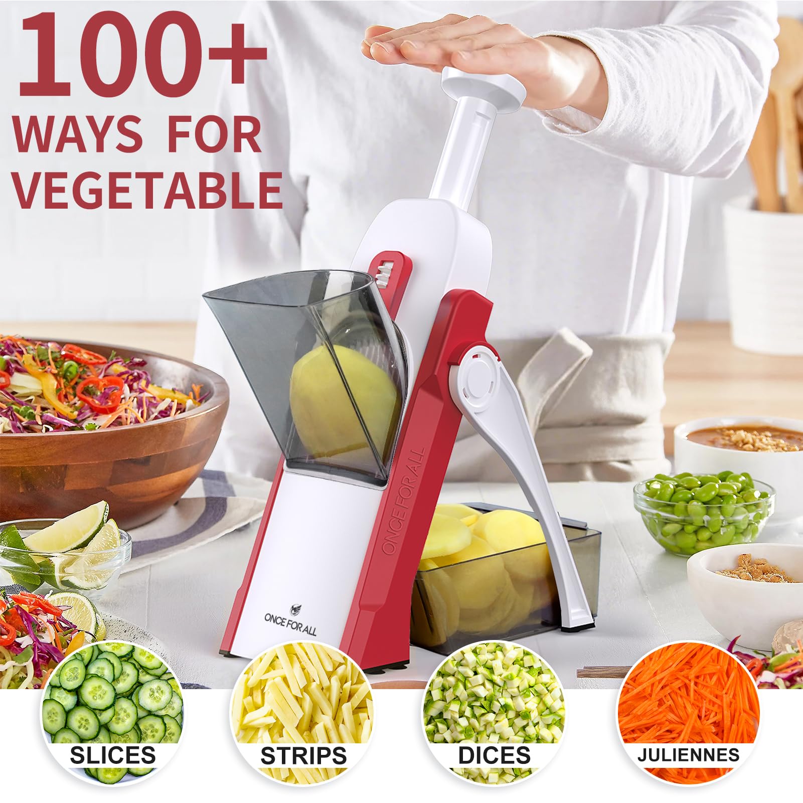 قطاعة ومقشرة خضار يدوية — تقطيع بطاطس وشرائح بسرعة