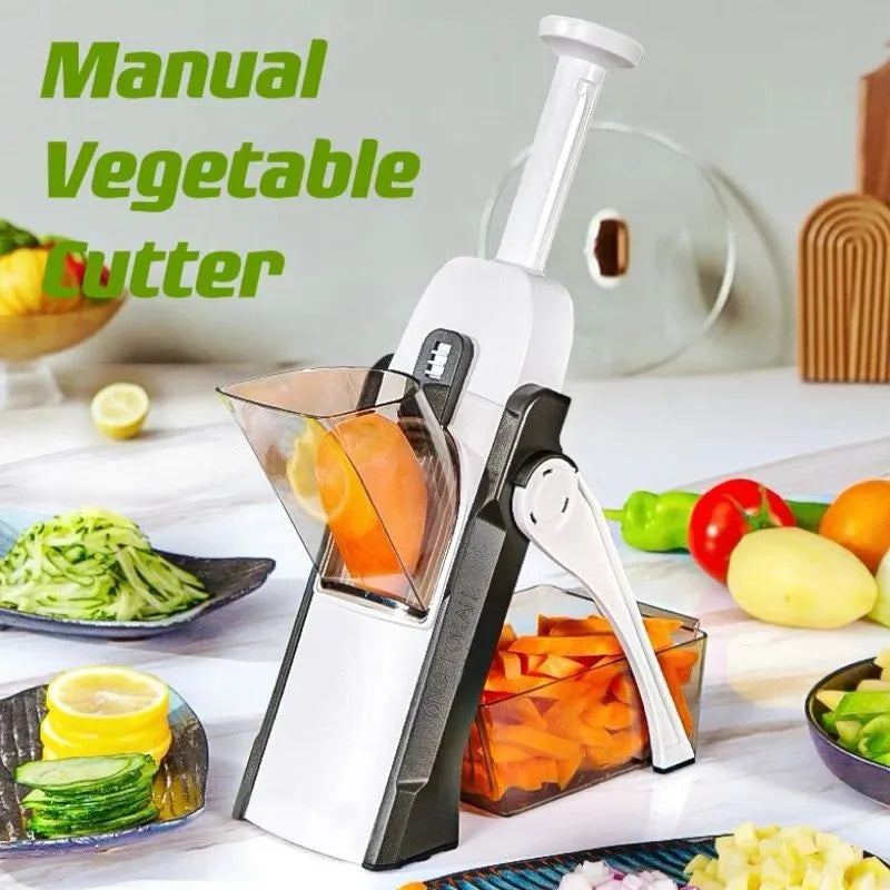 قطاعة ومقشرة خضار يدوية — تقطيع بطاطس وشرائح بسرعة